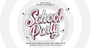 Editable text style effect - School Party text style theme