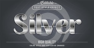 Editable text style effect - Silver theme style