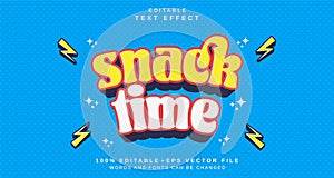 Editable text style effect - Snack Time text style theme