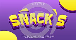 Editable text style effect - Snacks text style theme