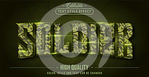 Editable text style effect - Soldier Camouflage text style theme