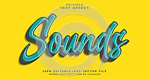 Editable text style effect - Sounds text style theme