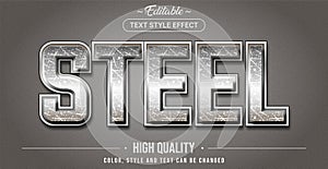 Editable text style effect - Steel theme style