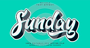 Editable text style effect - Sunday text style theme