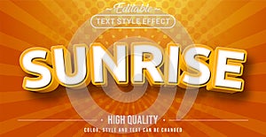 Editable text style effect - Sunrise theme style