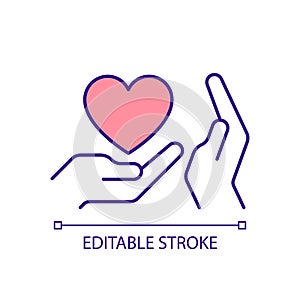 Editable thin linear excessive caretaking simple icon