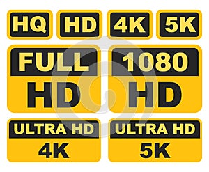 hd 1080p 4k 5k icons