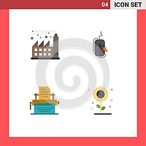 Editable Vector Line Pack of 4 Simple Flat Icons of digital, typing, mouse, online, publish