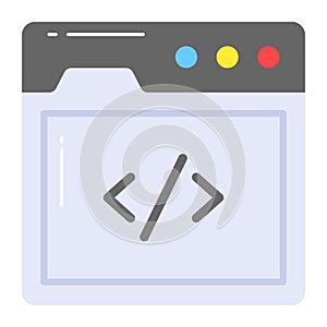 Editable vector of web coding, web development icon