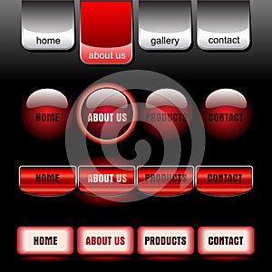 Editable website vector buttons