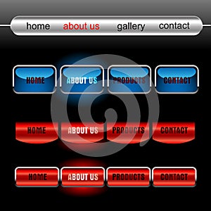 Editable website vector buttons