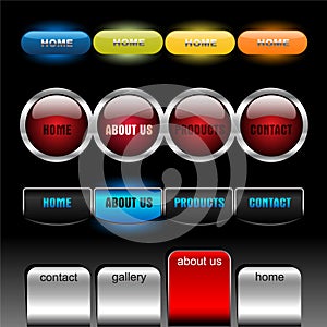 Editable website vector buttons