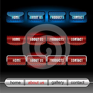 Editable website vector buttons