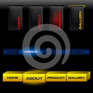 Editable website vector buttons