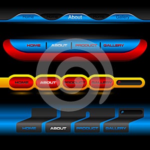 Editable website vector buttons