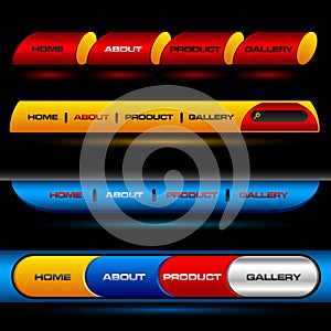 Editable website vector buttons