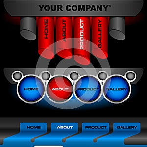 Editable website vector buttons