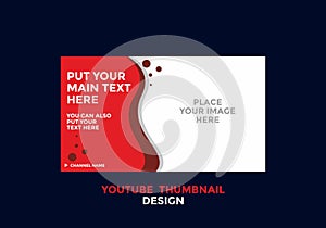 Editable youtube thumbnail design in red color theme