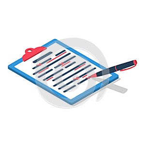 Editing documents to correct errors. Proofreader checks transcription written text.