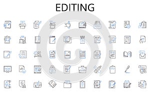 Editing line icons collection. Employment, Opportunities, Positions, Listings, Jobs, Hiring, Applicant vector and linear