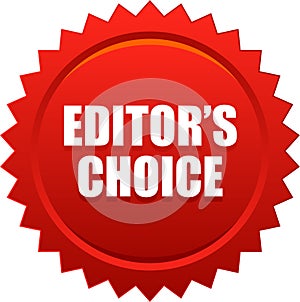 Editor`s choice seal stamp red photo