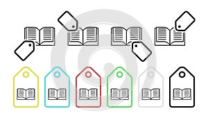 Editorial, book vector icon in tag set illustration for ui and ux, website or mobile application