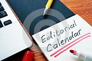 Editorial calendar or publishing schedule for content in the notebook.