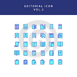 Editorial filled outline icon set vol2