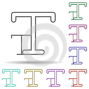 Editorial, font size multi color icon. Simple thin line, outline vector of editorial design icons for ui and ux, website or mobile