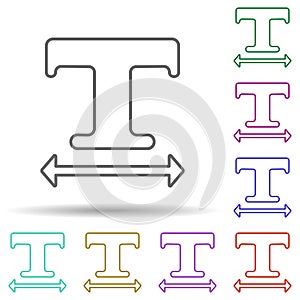 Editorial, horizontal multi color icon. Simple thin line, outline vector of editorial design icons for ui and ux, website or