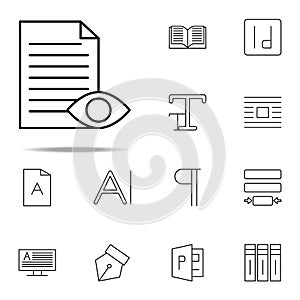 editorial, proof reading icon. editorial design icons universal set for web and mobile photo