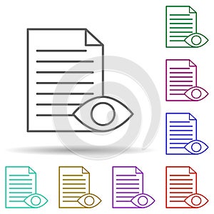 Editorial, proof reading multi color icon. Simple thin line, outline vector of editorial design icons for ui and ux, website or photo