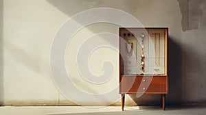 Editorial Style Jewelry Armoire Photograph In Simple Brutalist Environment photo