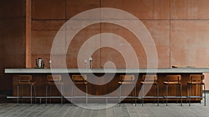 Editorial Style Photograph Of A Bar In A Simple Brutalist Environment