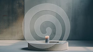 Editorial Style Photograph Of Candle Holder In Simple Brutalist Environment