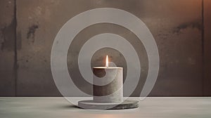Editorial Style Photograph Of Candle Holder In Simple Brutalist Environment