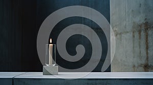 Editorial Style Photograph Of Candle Holder In Simple Brutalist Environment