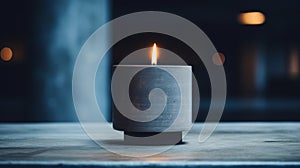 Editorial Style Photograph Of Candle Holder In Simple Brutalist Environment
