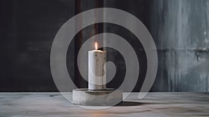 Editorial Style Photograph Of Candle Holder In Simple Brutalist Environment