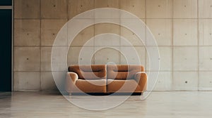 Editorial Style Photograph Of Loveseat In Simple Brutalist Environment
