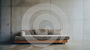 Editorial Style Photograph Of Sofa Bed In Simple Brutalist Environment