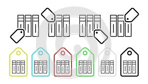 Editorial, volumes vector icon in tag set illustration for ui and ux, website or mobile application