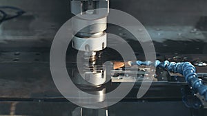 EDM machine manufacturing high precision metal parts