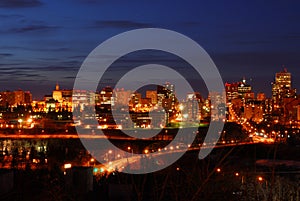 Edmonton downtown night scene