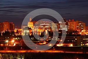 Edmonton downtown night scene