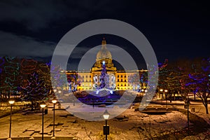 Edmonton - Legislature Building in cold winter night