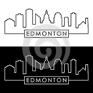 Edmonton skyline. Linear style. photo