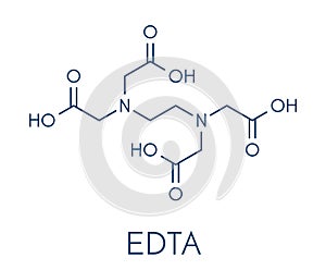 EDTA ethylenediaminetetraacetic acid complexing agent molecule. Used in treatment of lead poisoning and in descaling solutions.