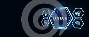 EdTech Education Technology e-learning online learning internet technology concept. 3d illustration