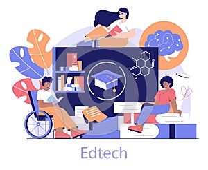 Edtech. Flat Vector Illustration